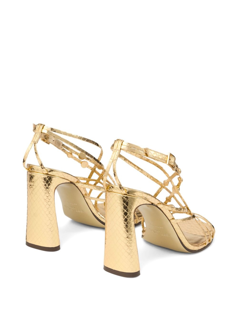 90mm leather heeled sandals - 5