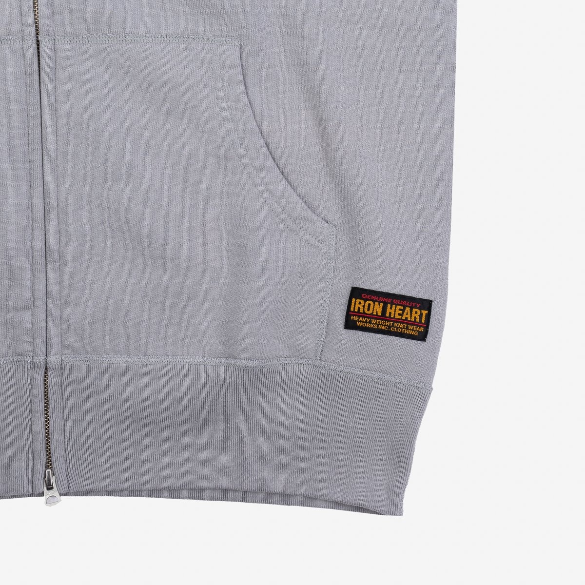 IHSW-63-GRY Printed 14oz Ultra Heavyweight Loopwheel Cotton Zippered Hoodie - Grey - 13
