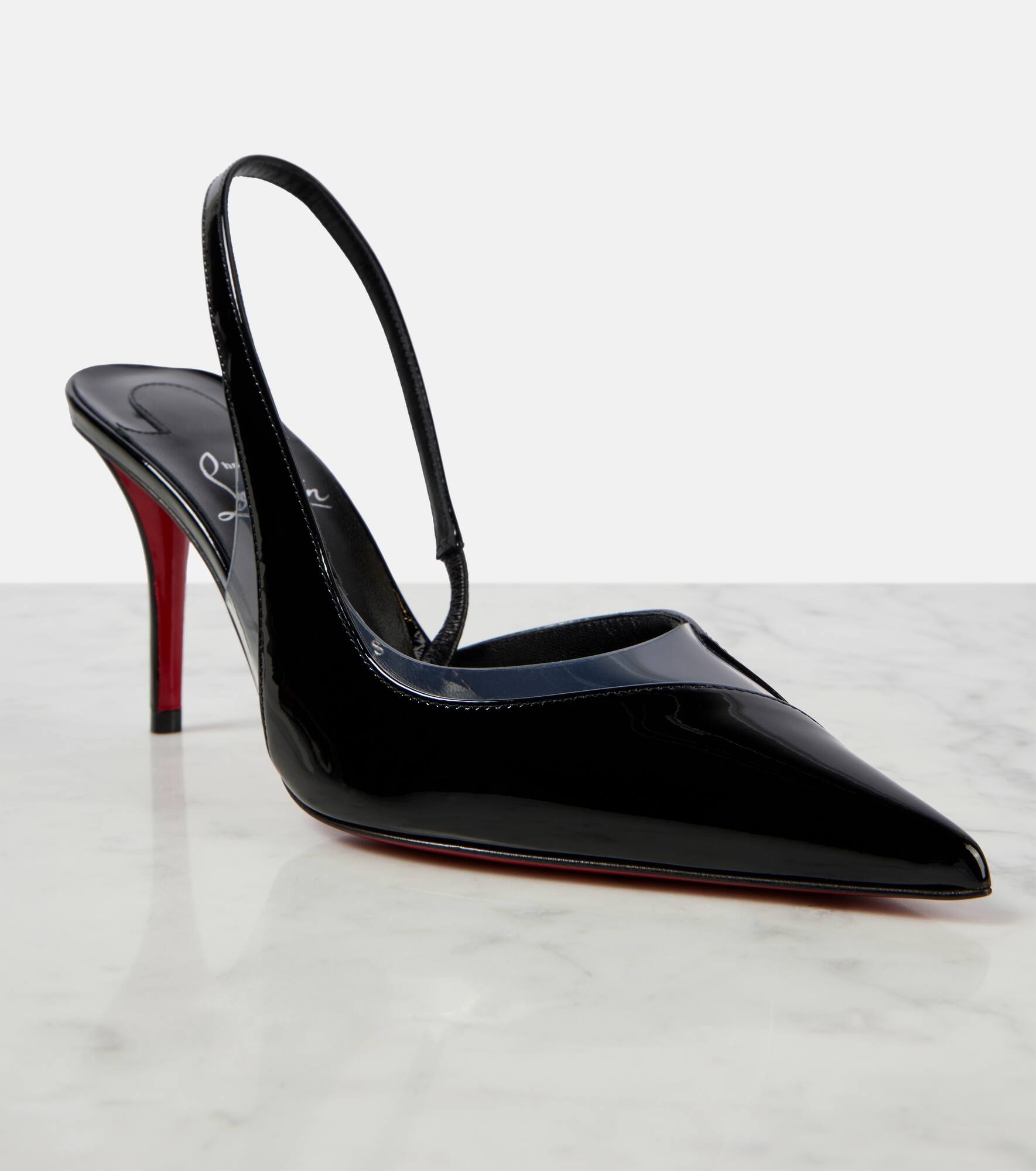 Posticha 80 leather and PVC slingback pumps - 6