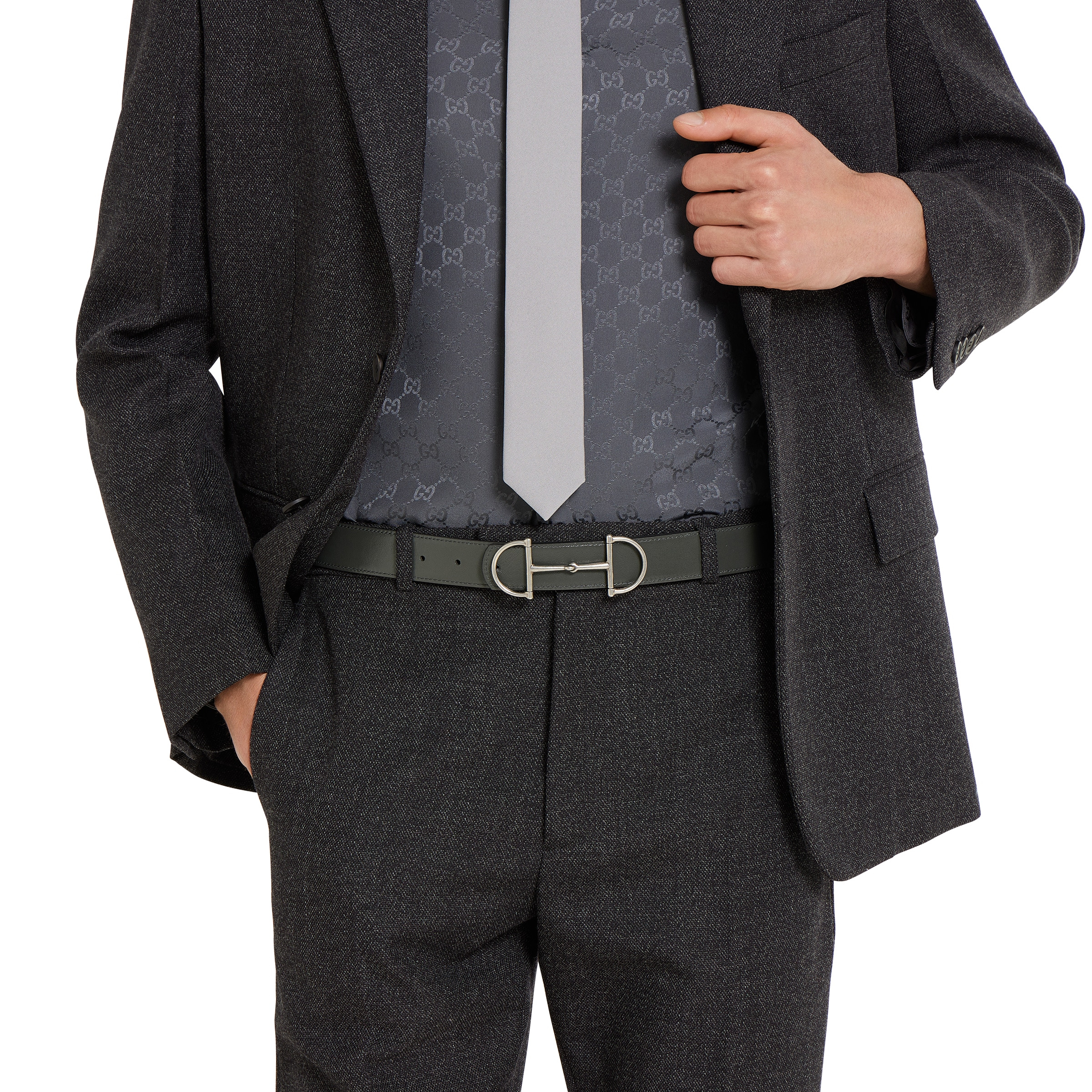 Reversible leather belt with Horsebit - 4