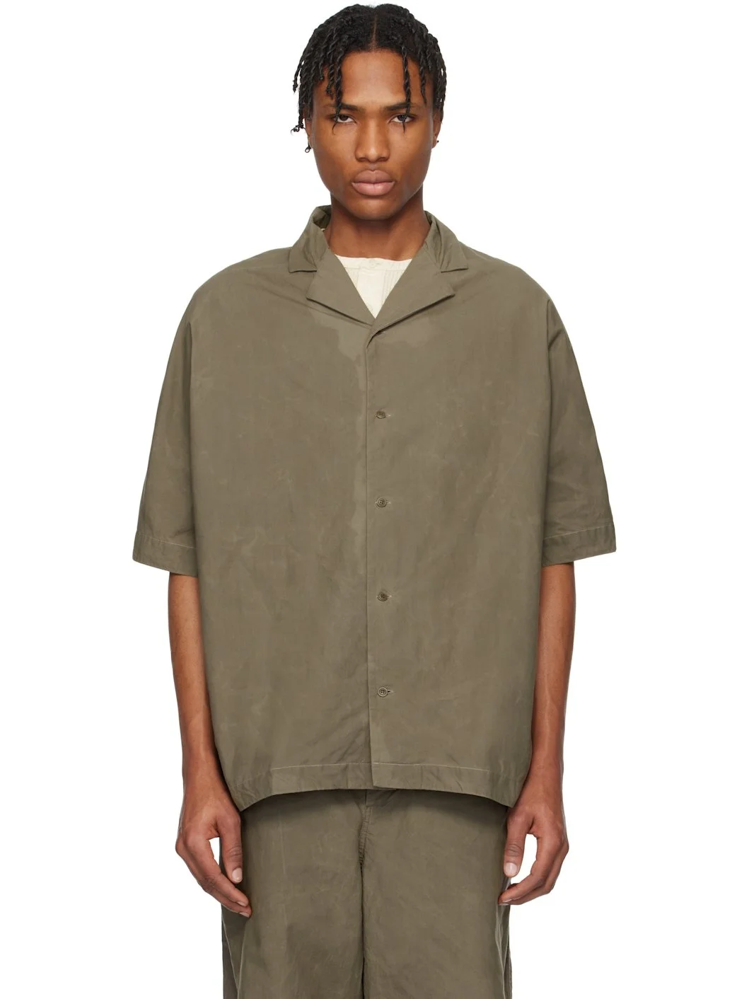 Taupe Waga Bowling Shirt - 1
