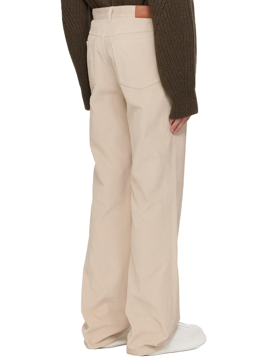 Beige Cotton Trousers - 3
