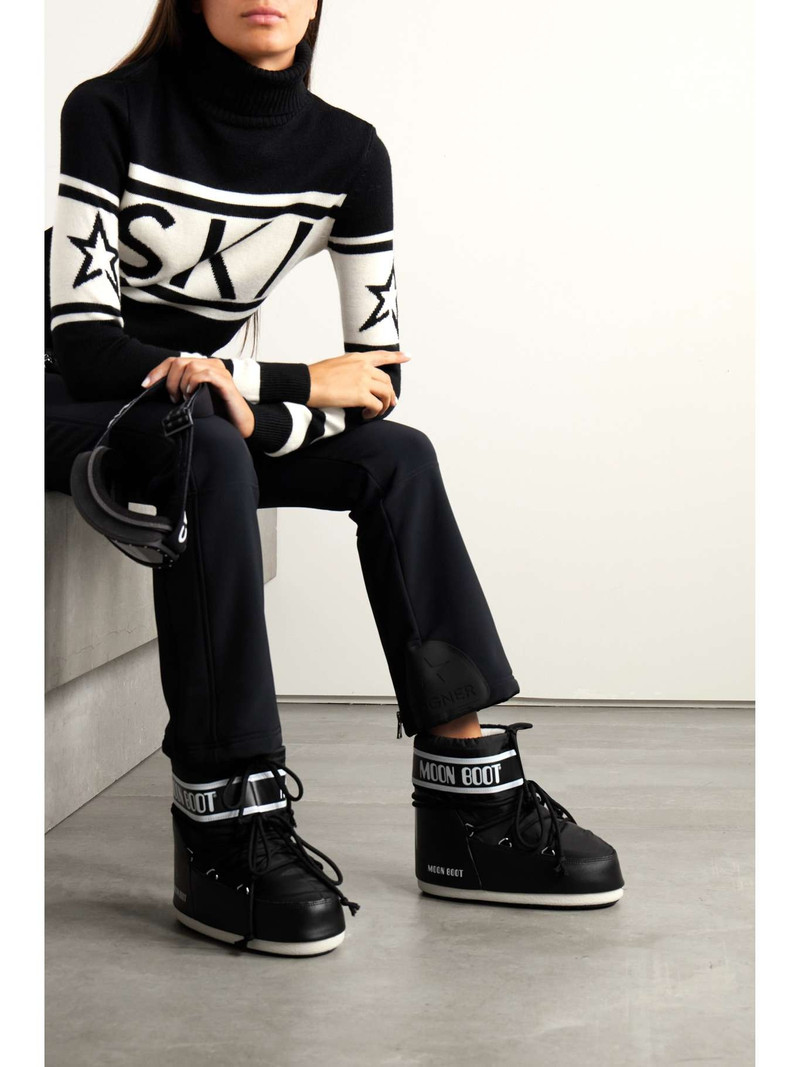 MOON BOOT Icon Low shell and faux leather snow boots Black outlook