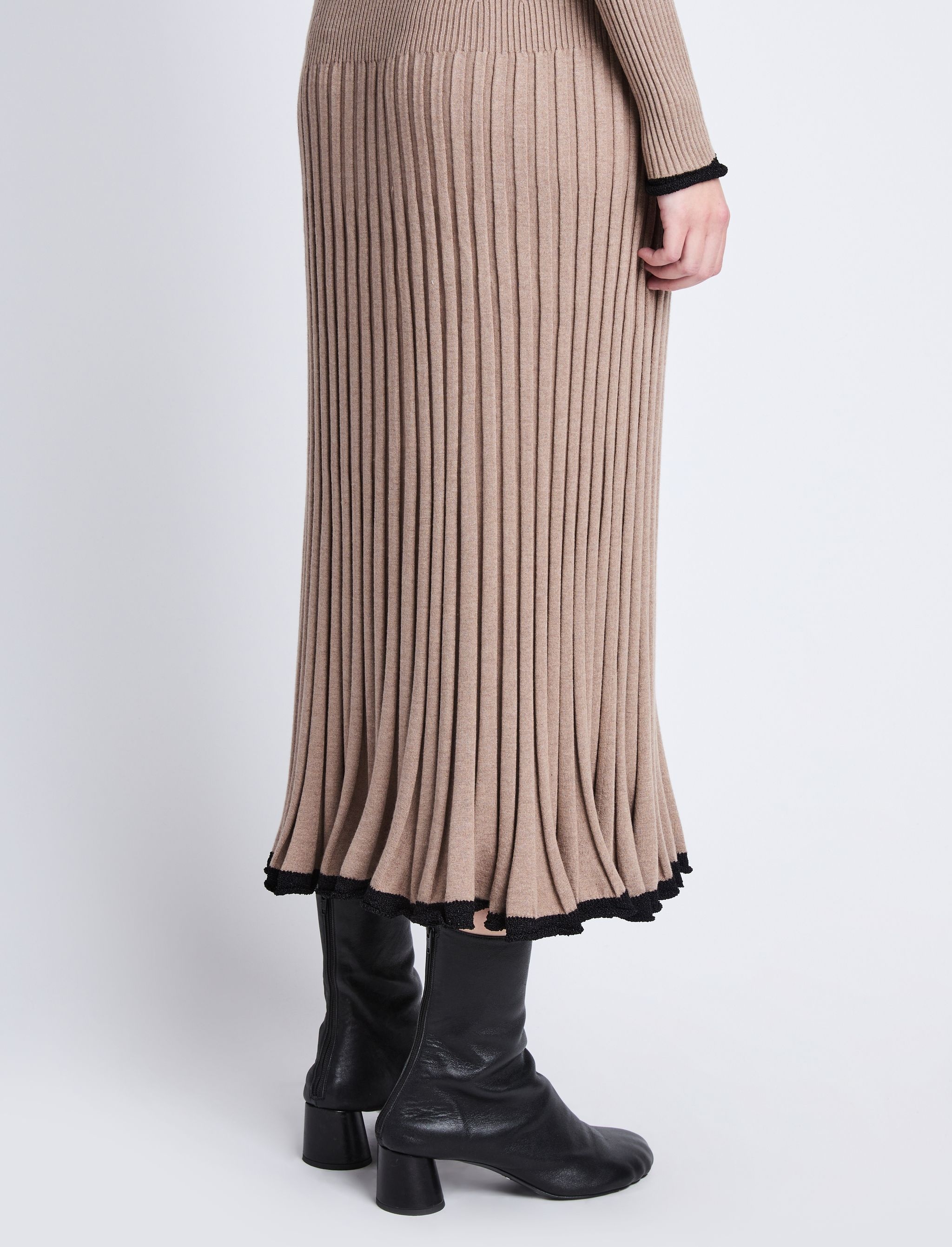 Silk Cashmere Rib Knit Skirt - 5