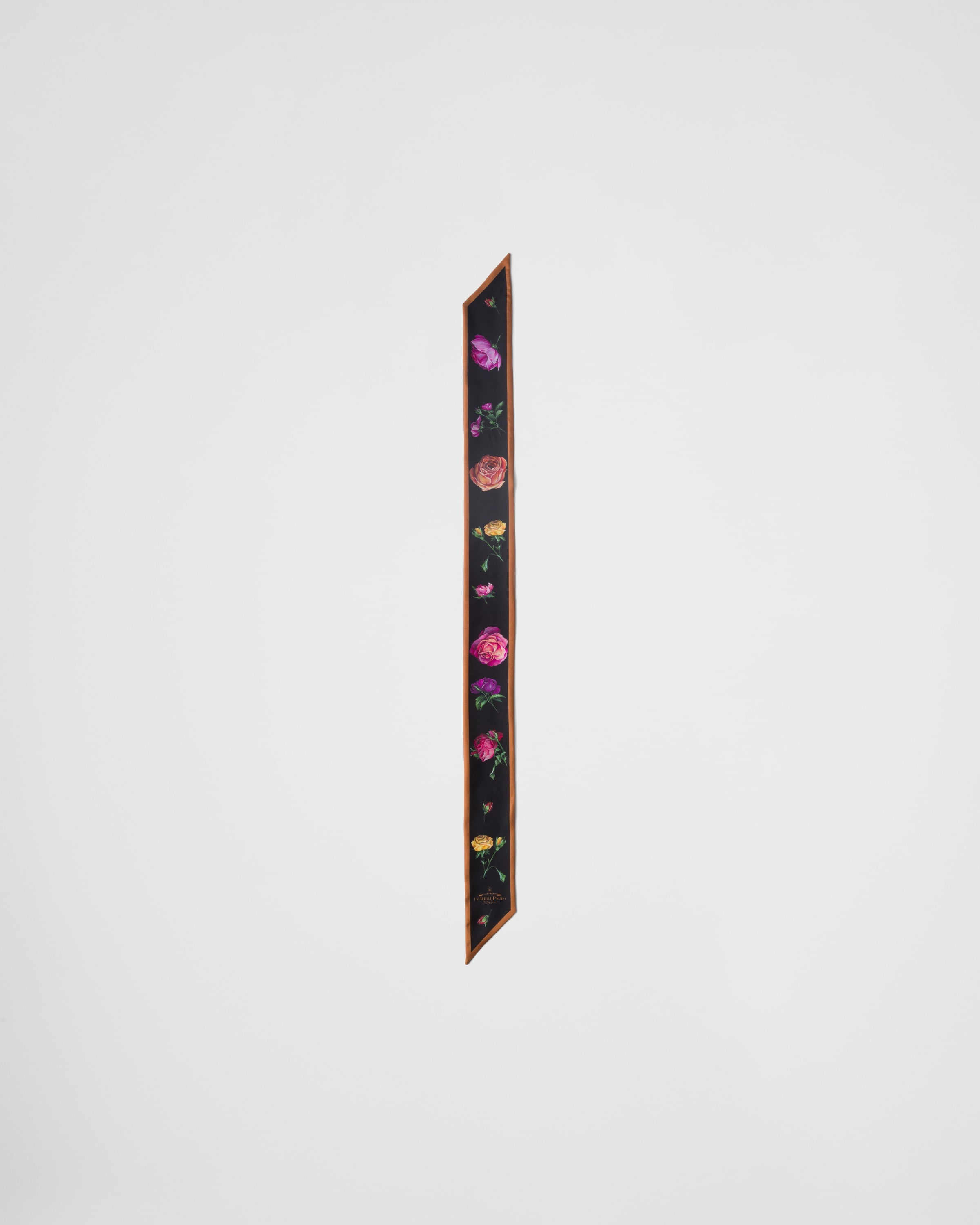Printed twill skinny scarf - 3