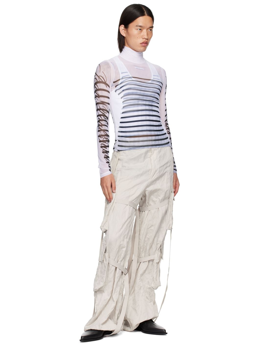 White & Black 'The Marinère' Turtleneck - 5