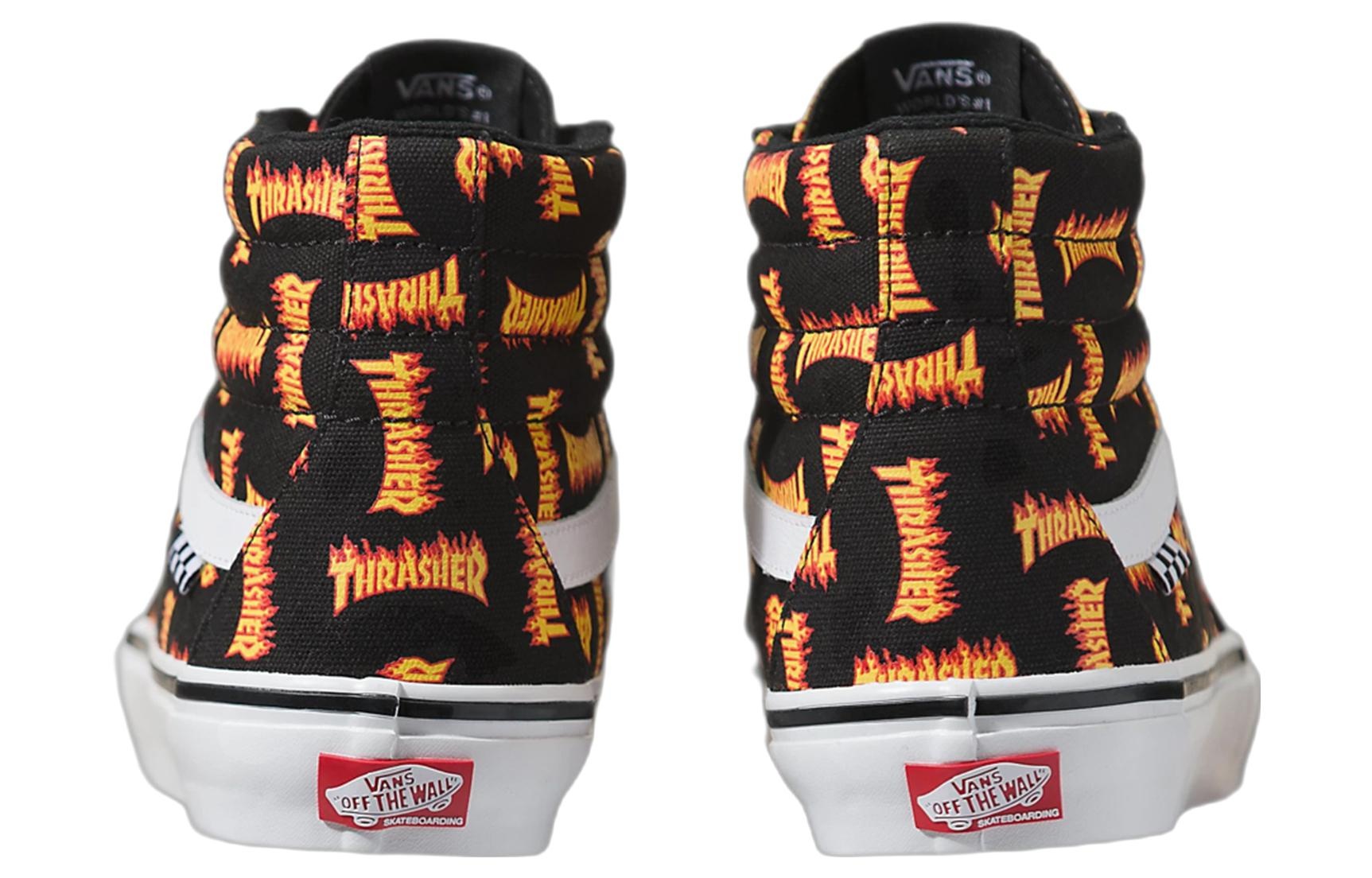Thrasher x Vans Sk8-hi 'Black Yellow' VN0A5FCCBML - 4