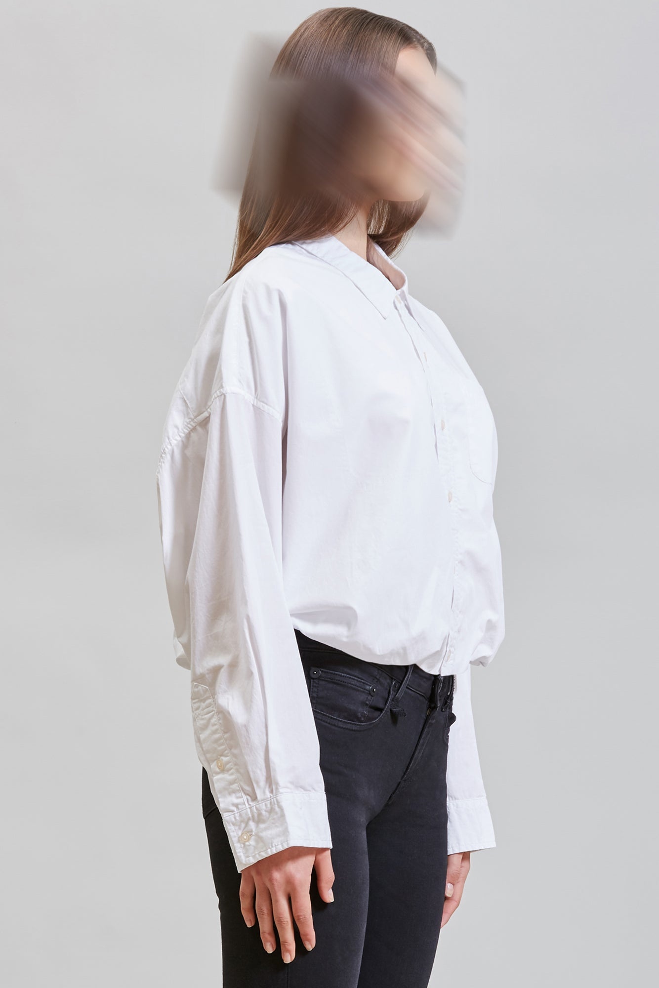 GATHERED HEM SHIRT - WHITE | R13 - 4