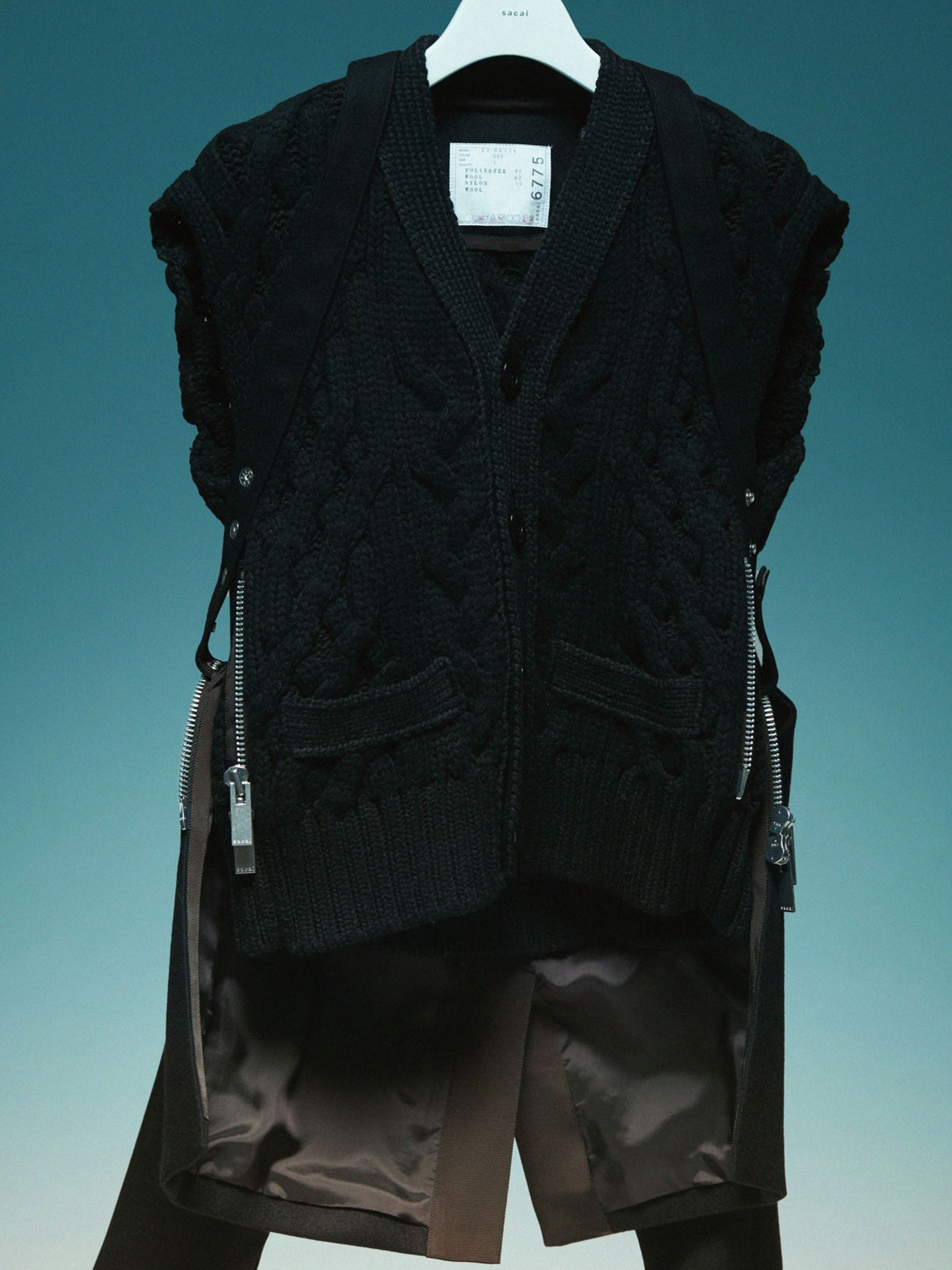 Wool Melton x Knit Cardigan - 5