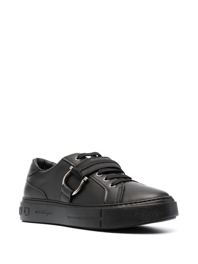 Salvatore Ferragamo Gancini buckled leather sneakers outlook