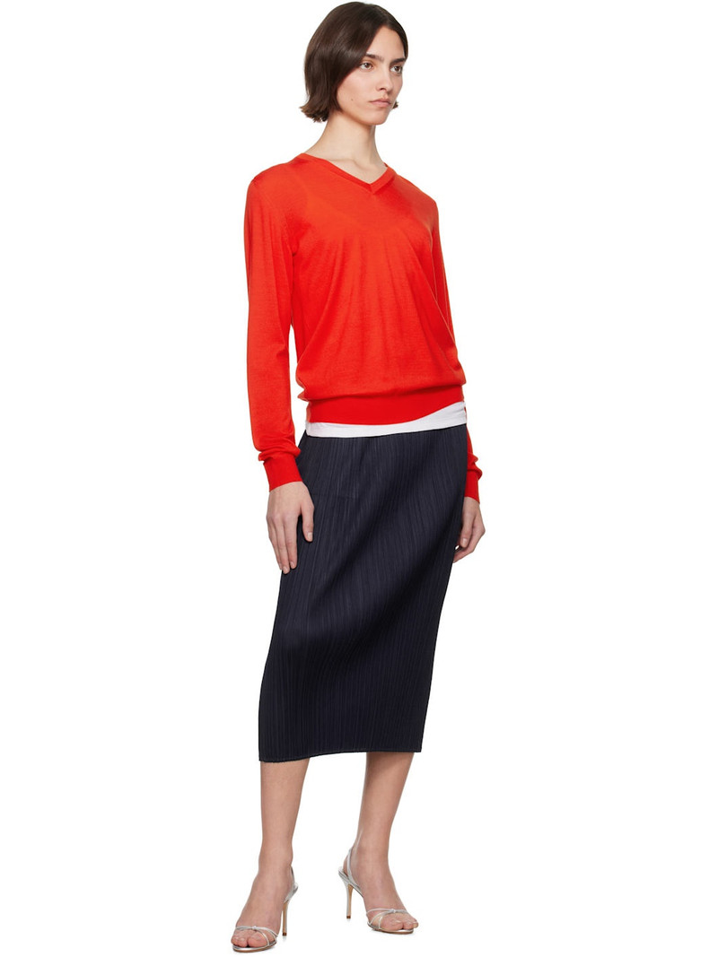 Pleats Please Issey Miyake Navy June New Colorful Basics 4 Midi Skirt outlook