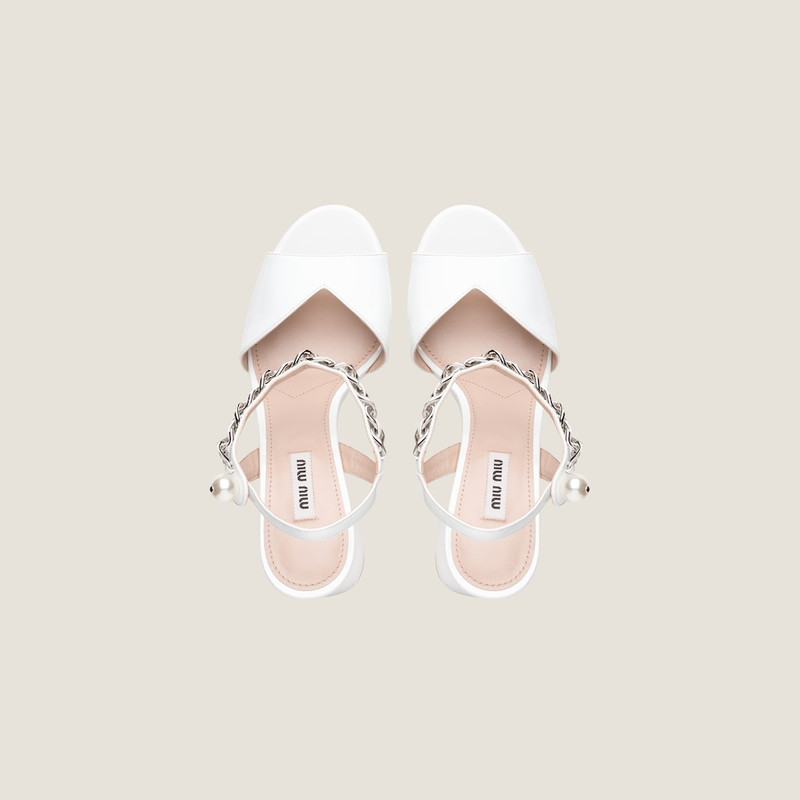 Miu Miu Patent leather platform sandals outlook