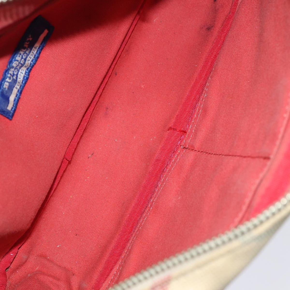 Burberry Nova Check Blue Label Shoulder Bag Canvas Beige Red - 12