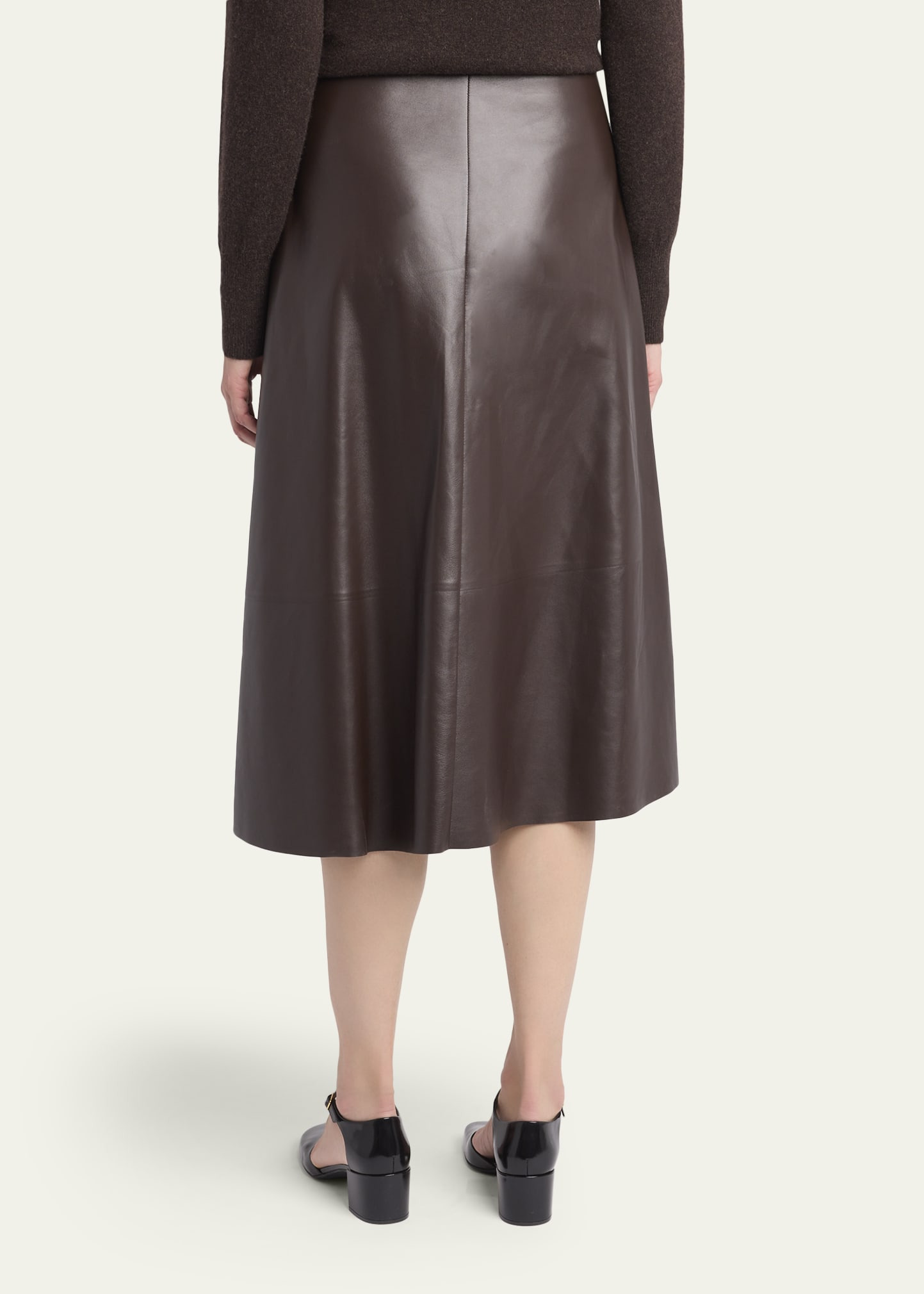 Hedora Leather Midi Skirt - 3