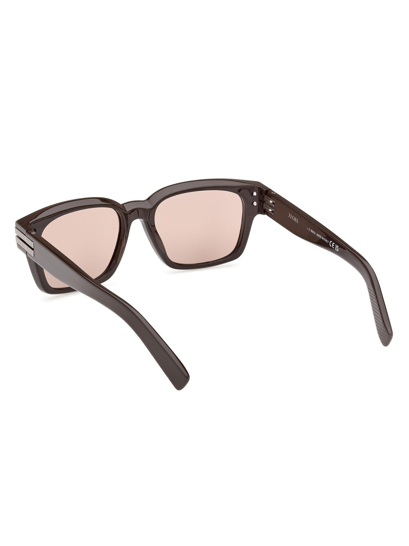 Men's 55MM Rectangular Sunglasses - Dark Brown Light Taupe 5