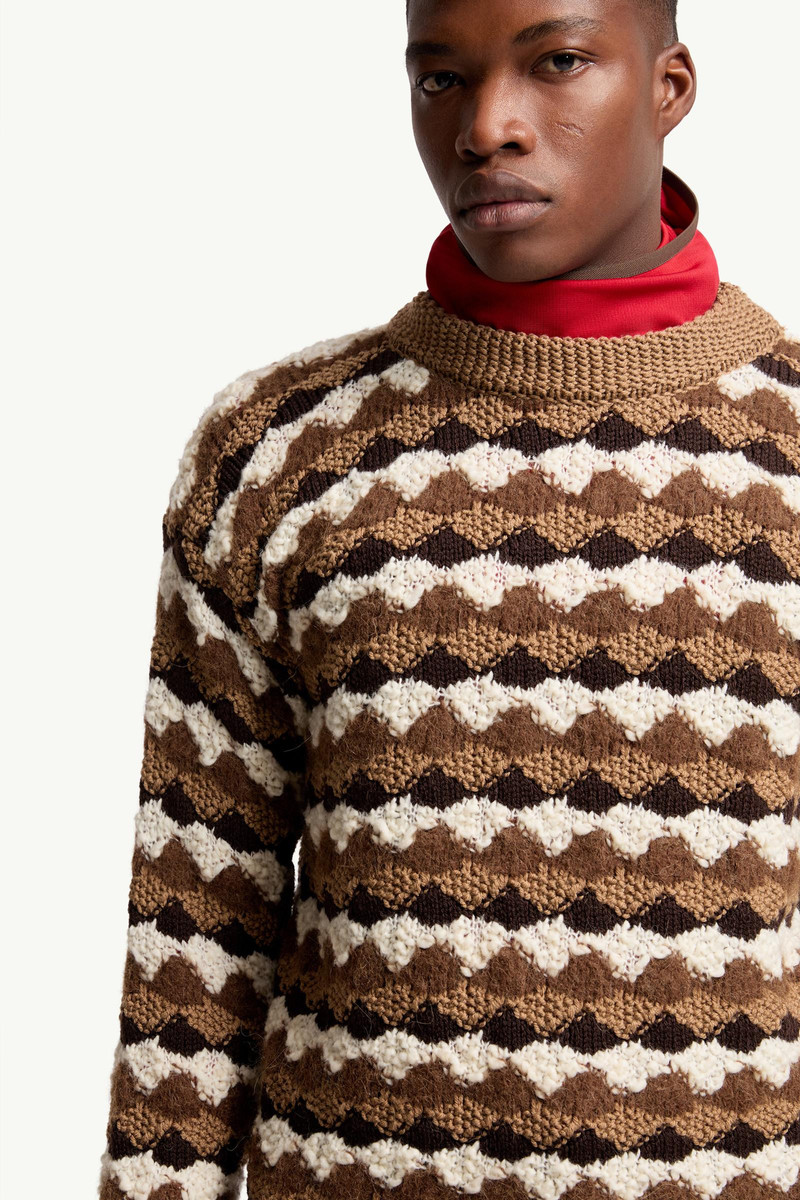 Geometric Pattern Wool & Alpaca Blend Sweater 6