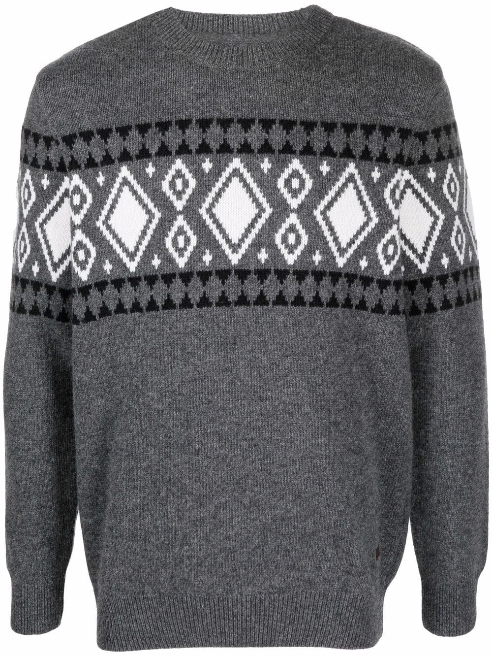 argyle-knit wool jumper - 1