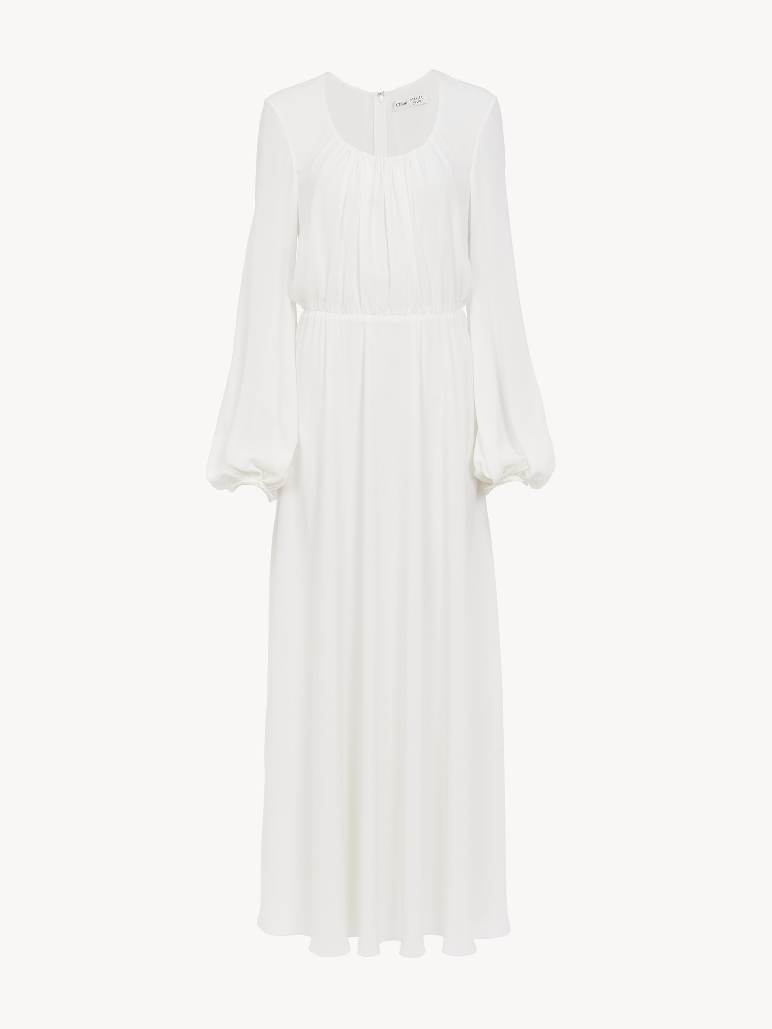 SCOOP-NECK LONG FLARED DRESS - 2