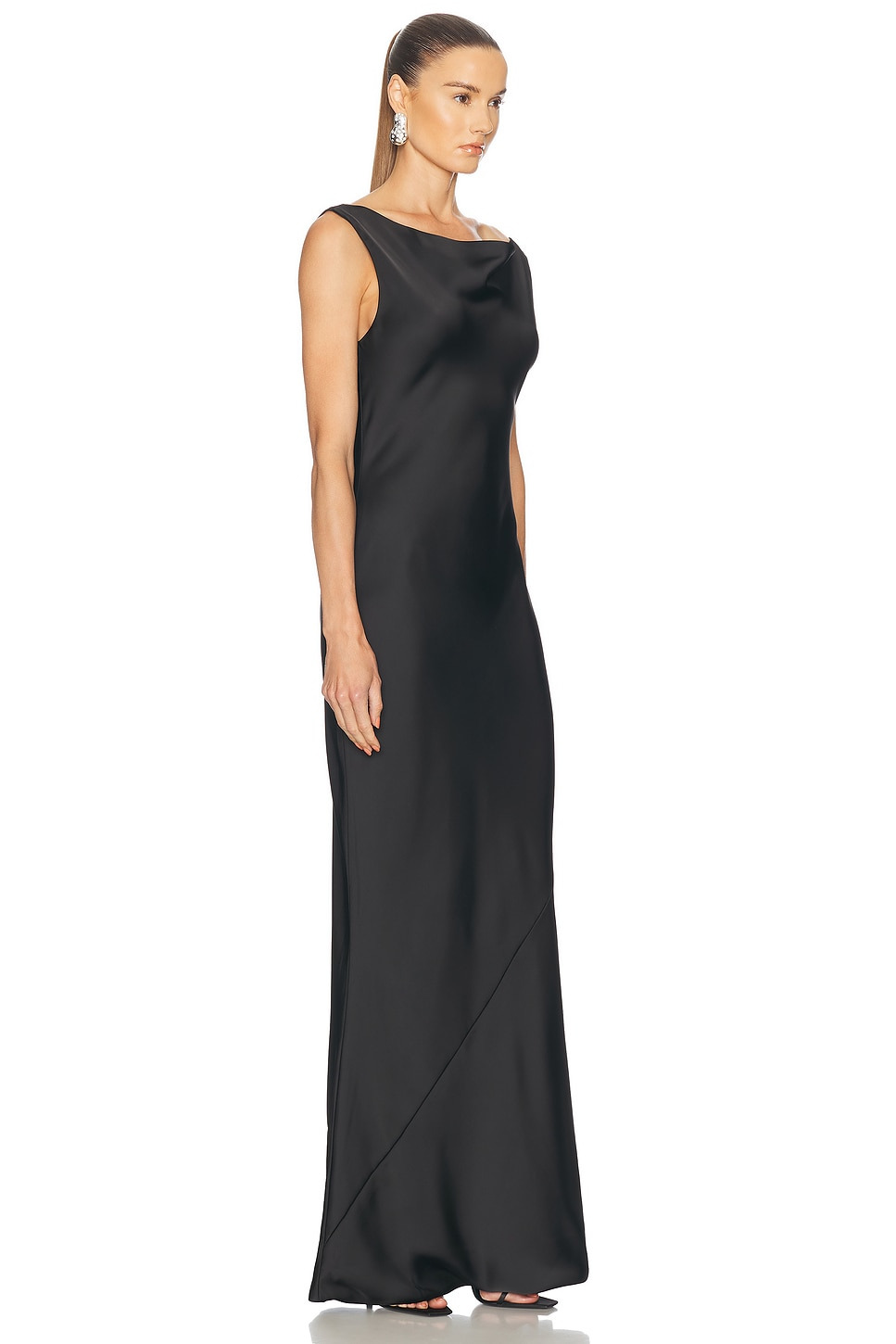 Sleeveless Low Back Drape Gown - 3