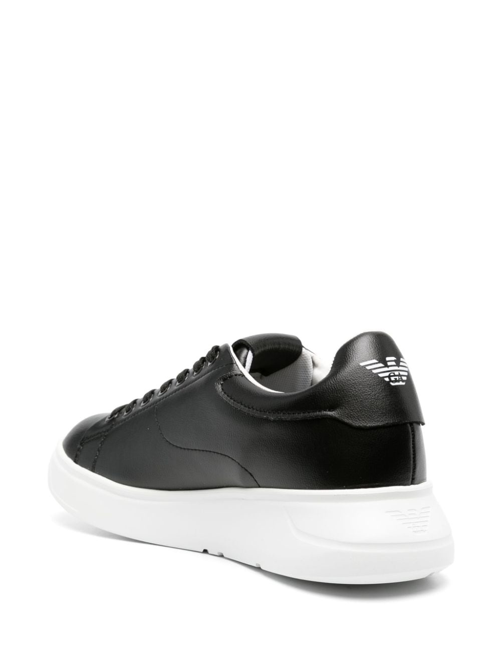 calligraphy-print leather sneakers - 3