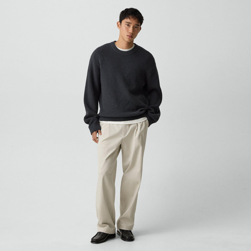 Theory Crewneck Sweater in Cotton Silk Slub outlook