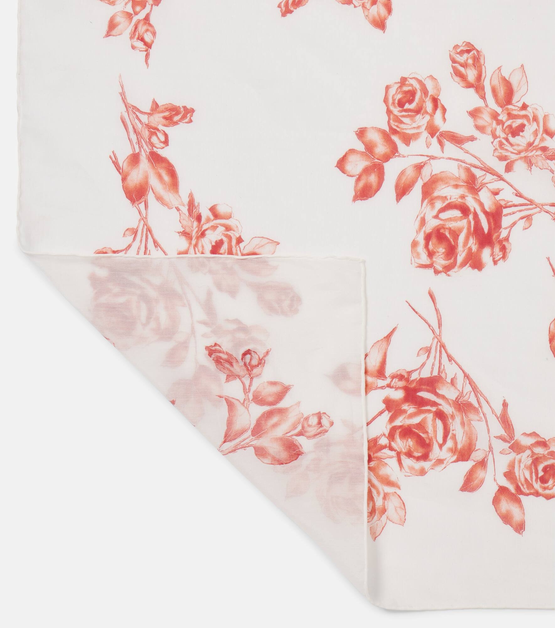Floral printed cotton and silk scarf - 3