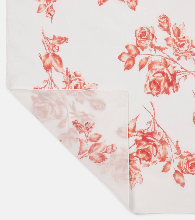 Floral printed cotton and silk scarf 3