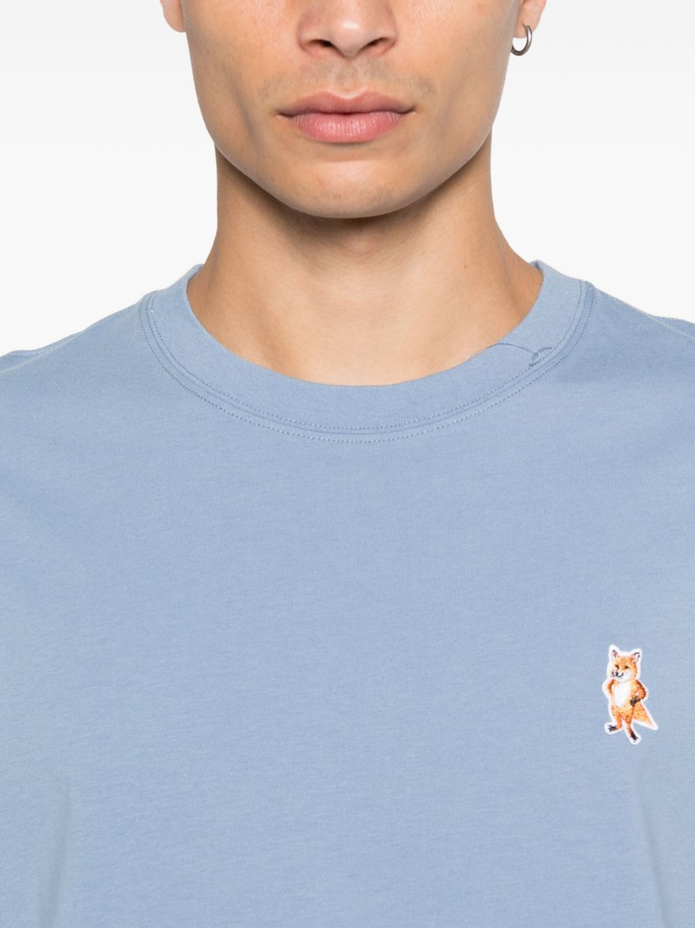 Standing Fox-embroidered cotton T-shirt - 4