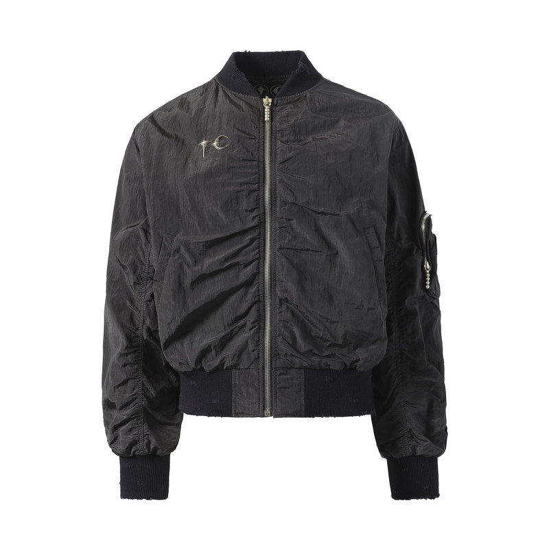 Thug Club Scarred Tango Charlie Bomber in Black outlook