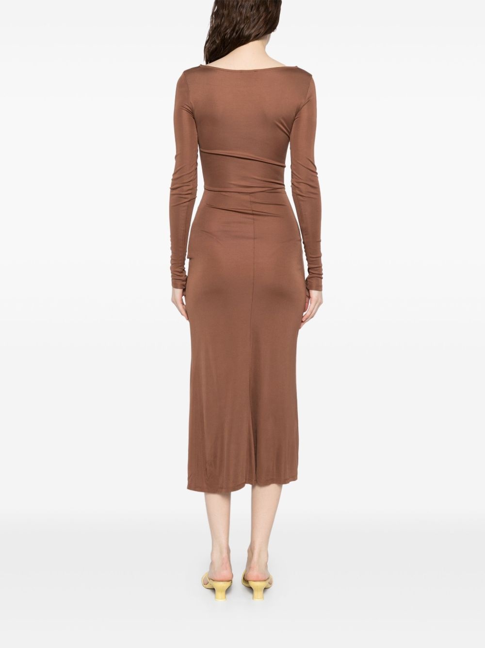 draped midi dress - 4