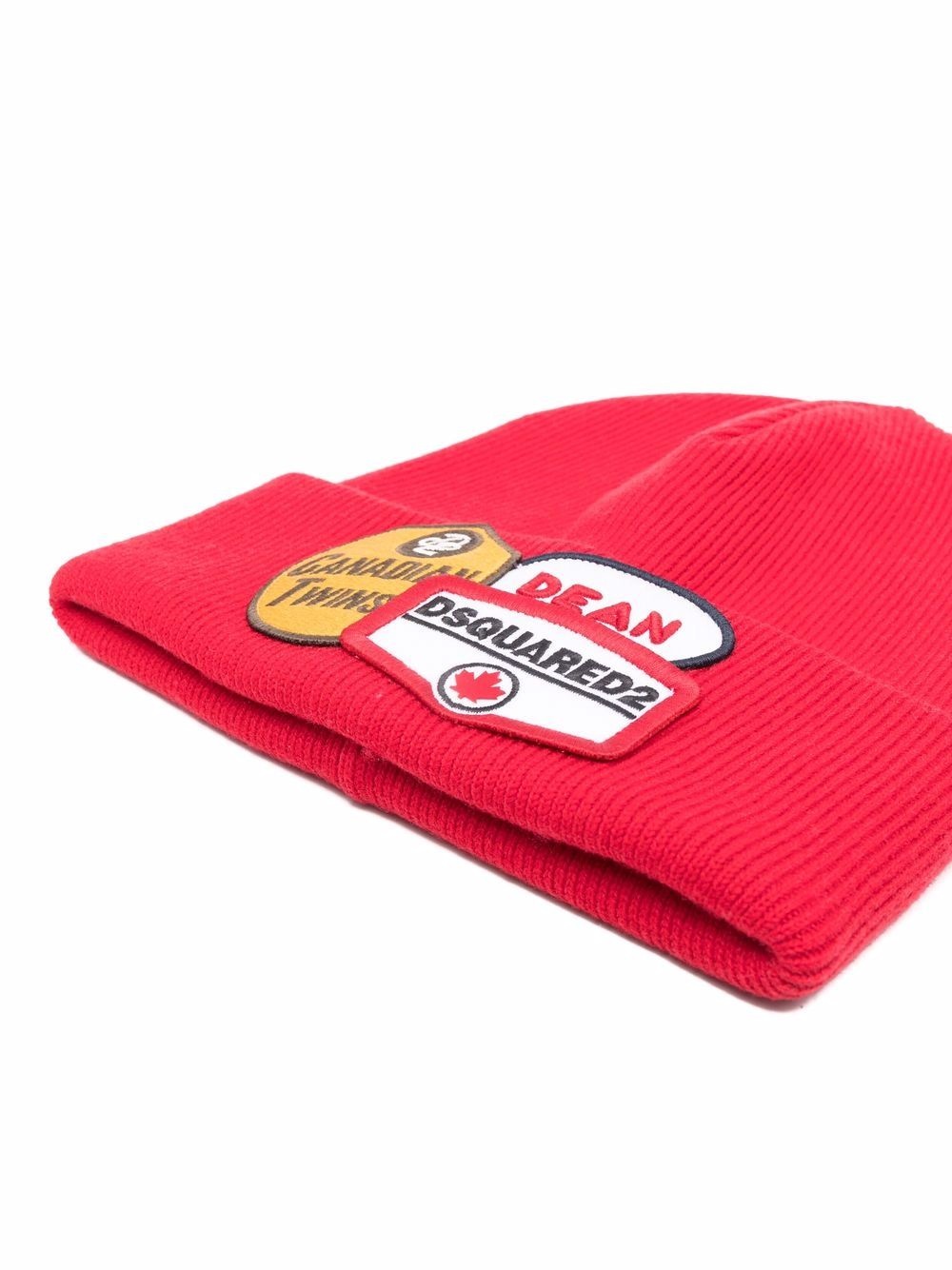 logo patch wool beanie - 2