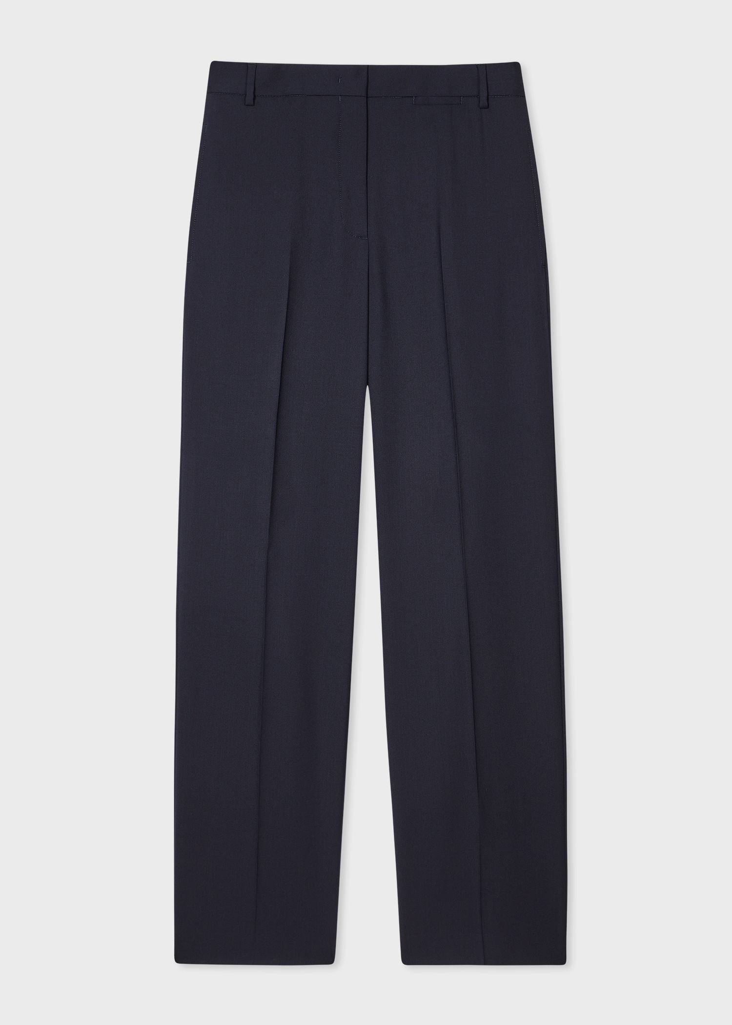 A Suit To Travel In - Women's Dark Navy Straight-Leg Wool Trousers - 1