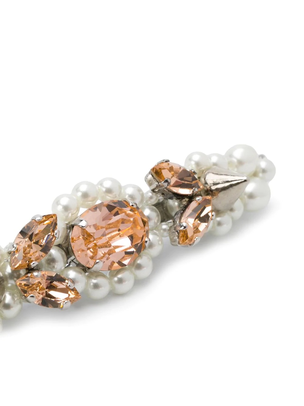 faux pearl flower crystal hair slide - 3