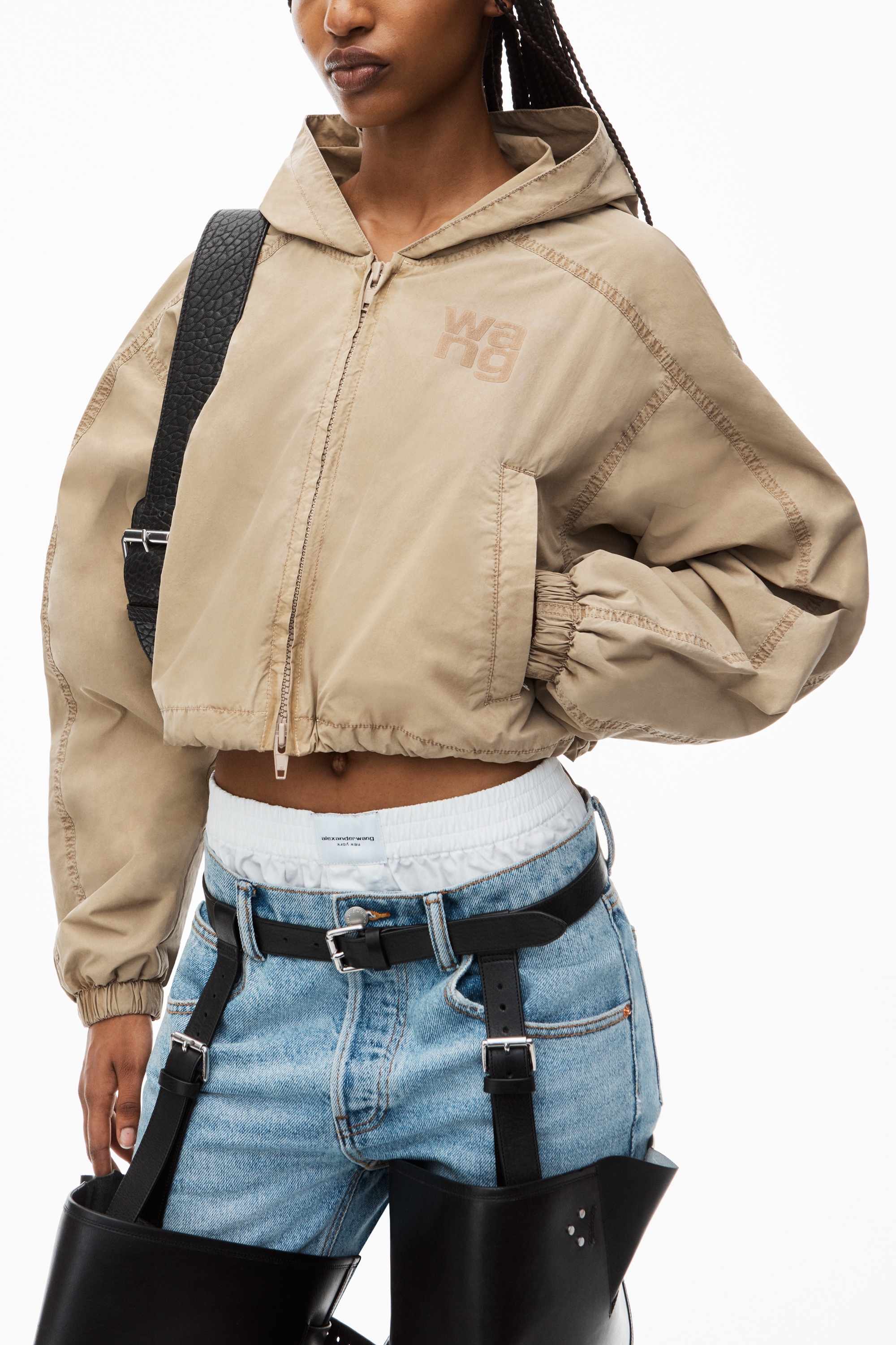 Logo Cropped Bomber Jacket - 3