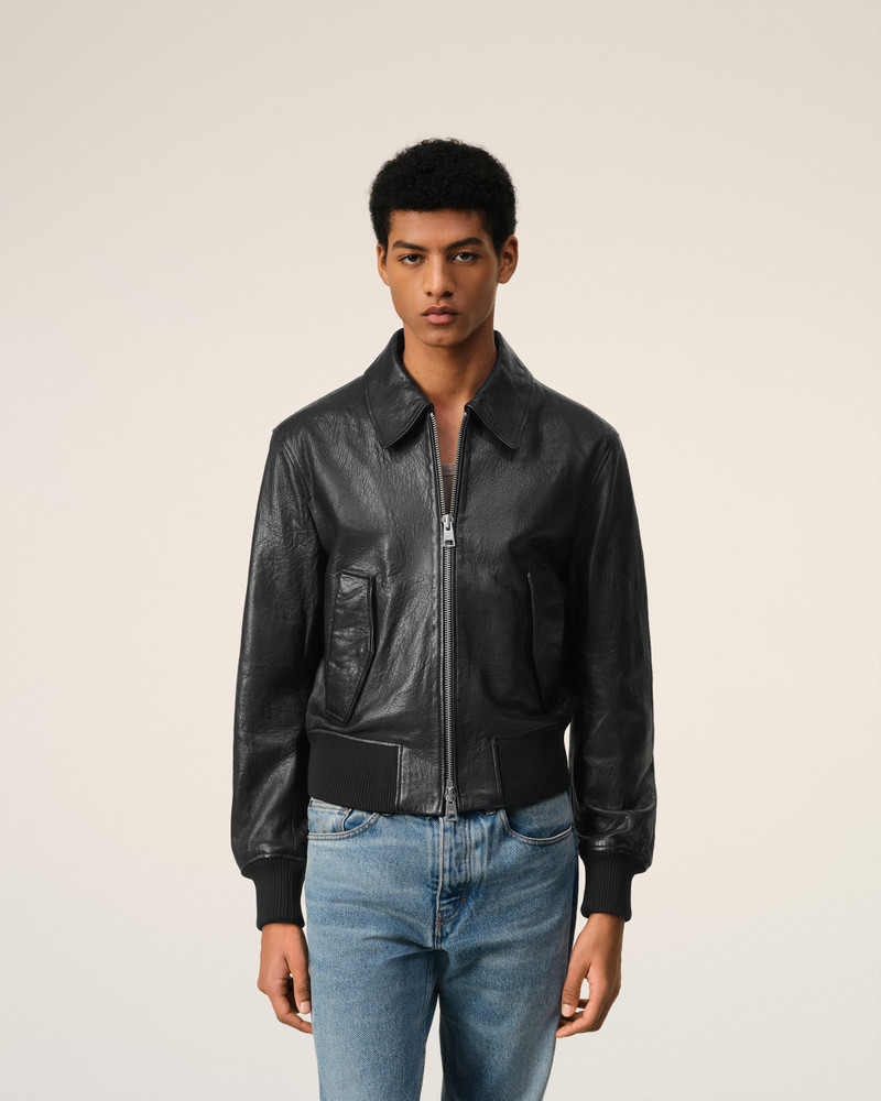 AMI Paris LEATHER ZIPPED JACKET outlook