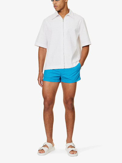 Givenchy Medium chain-print mid-rise swim shorts outlook