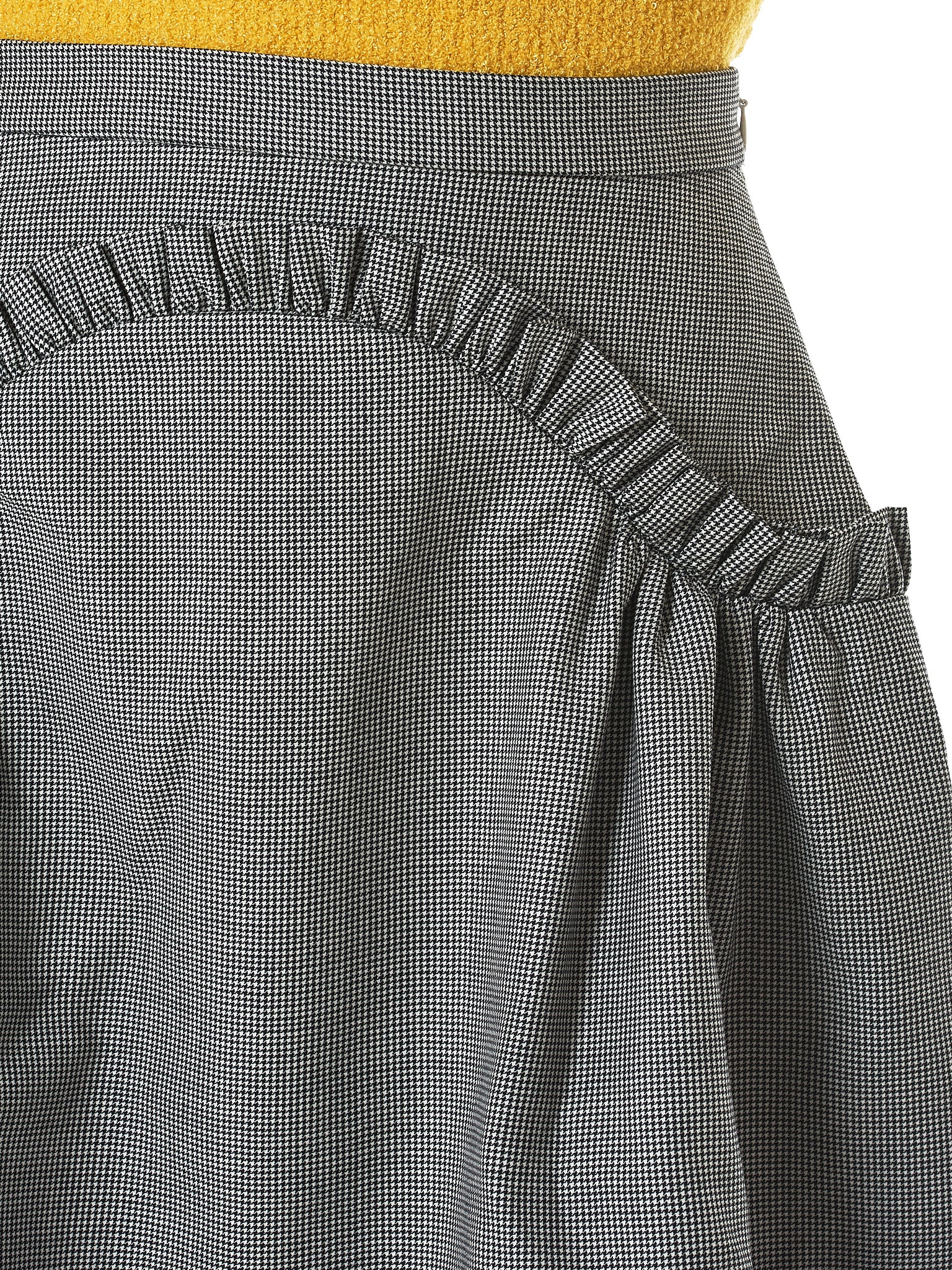 Ruche Houndstooth Skirt - 5