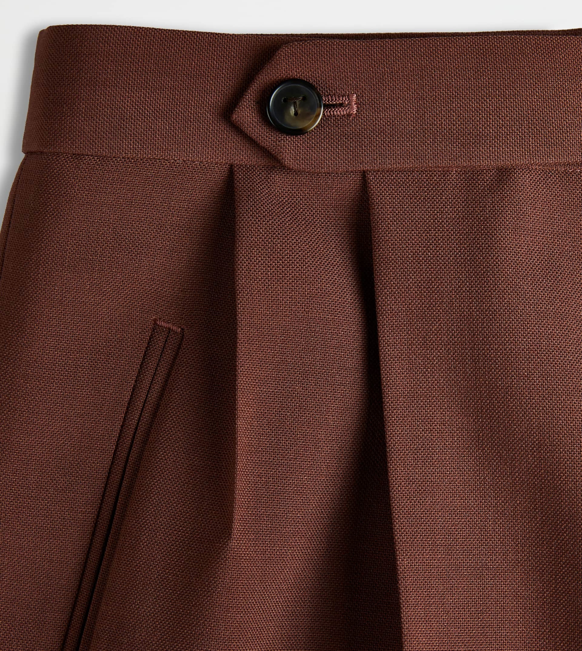 PANTS IN WOOL - BROWN - 7