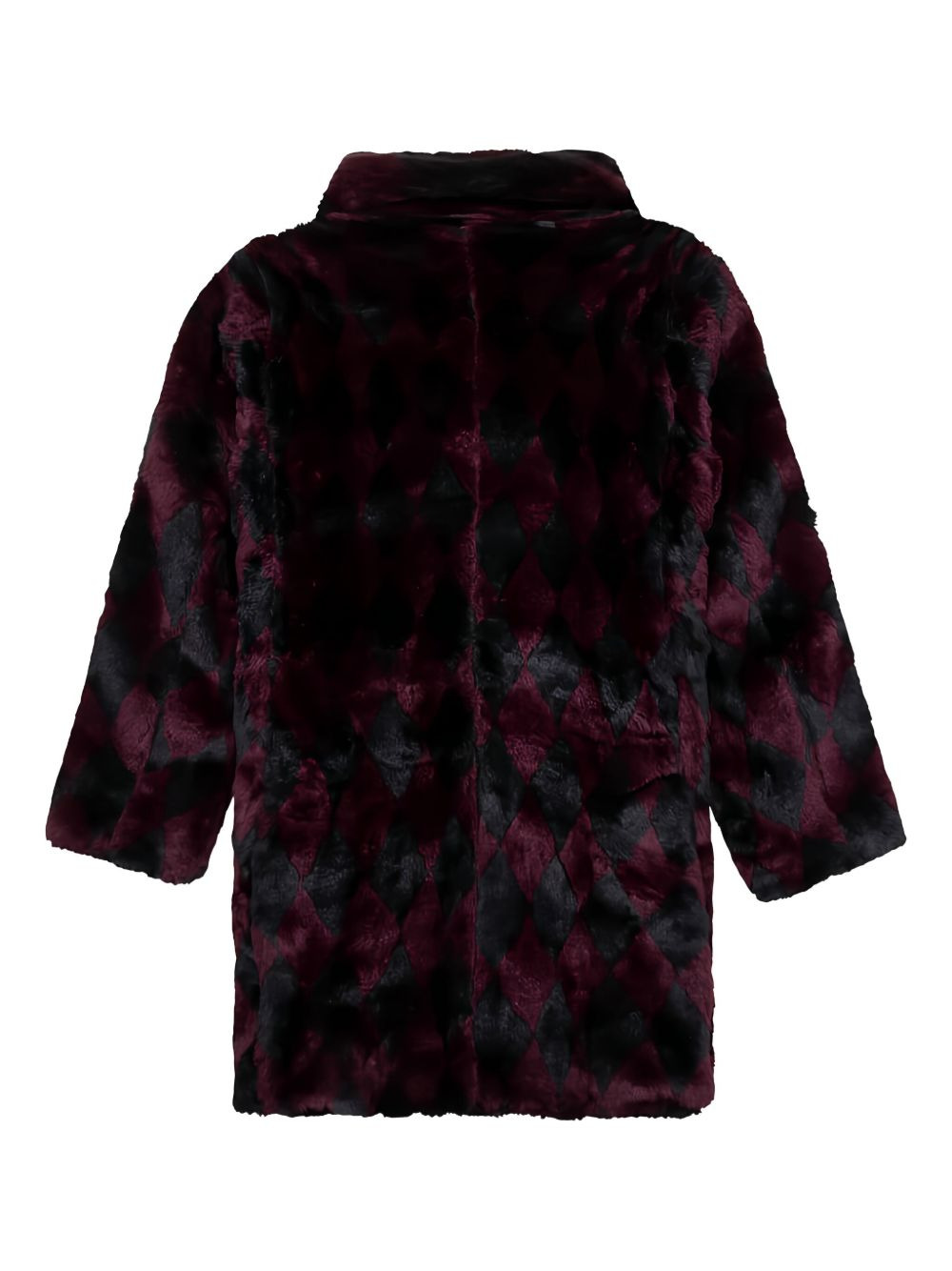 double-breasted diamond-pattern coat - 2