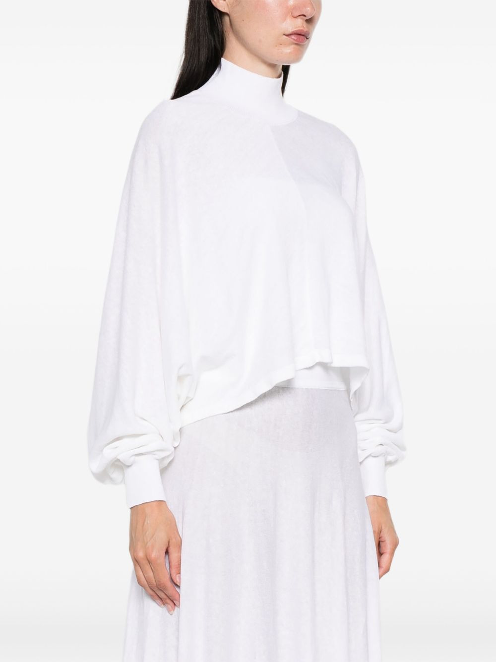 long-sleeved cropped blouse - 3