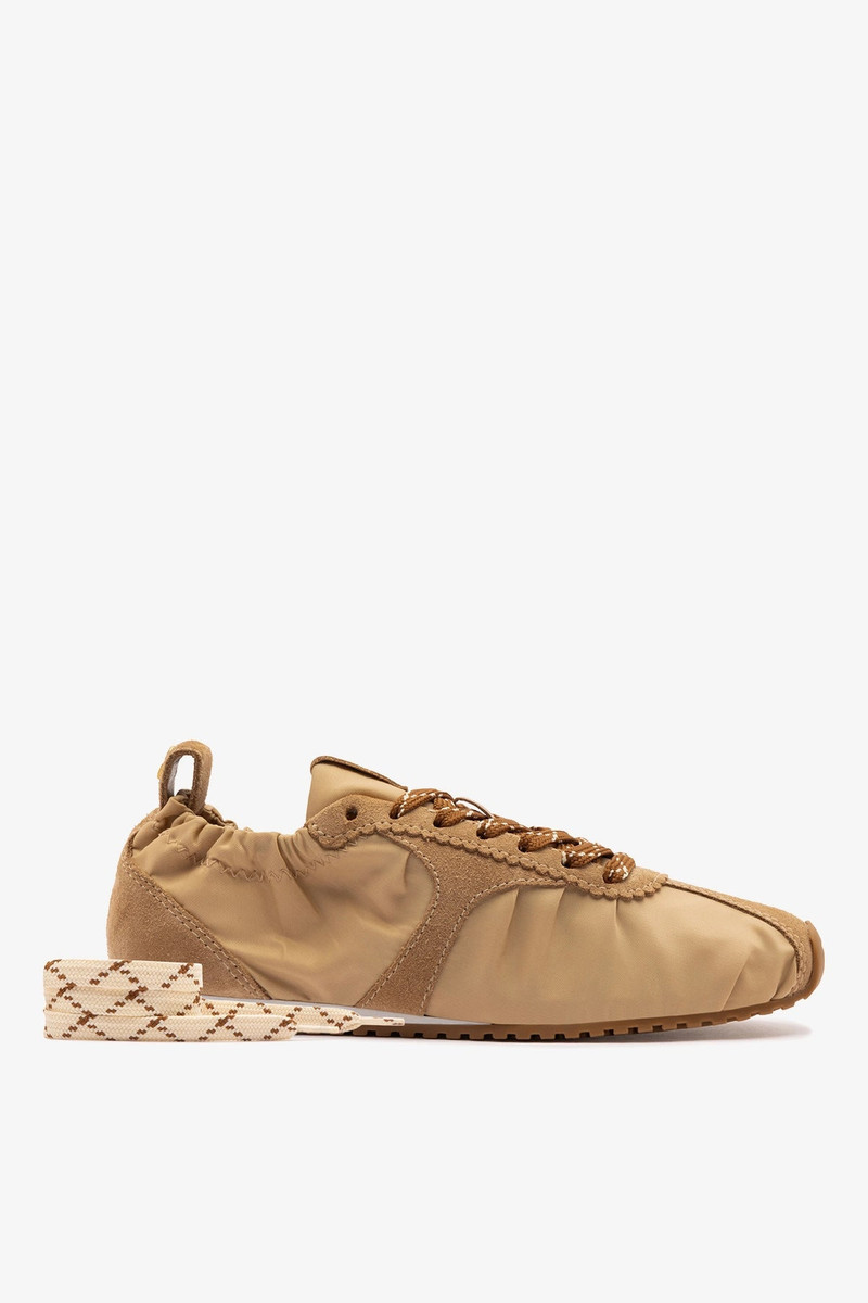 Stella Lite Sneaker In Peanut Nylon and Suede 4