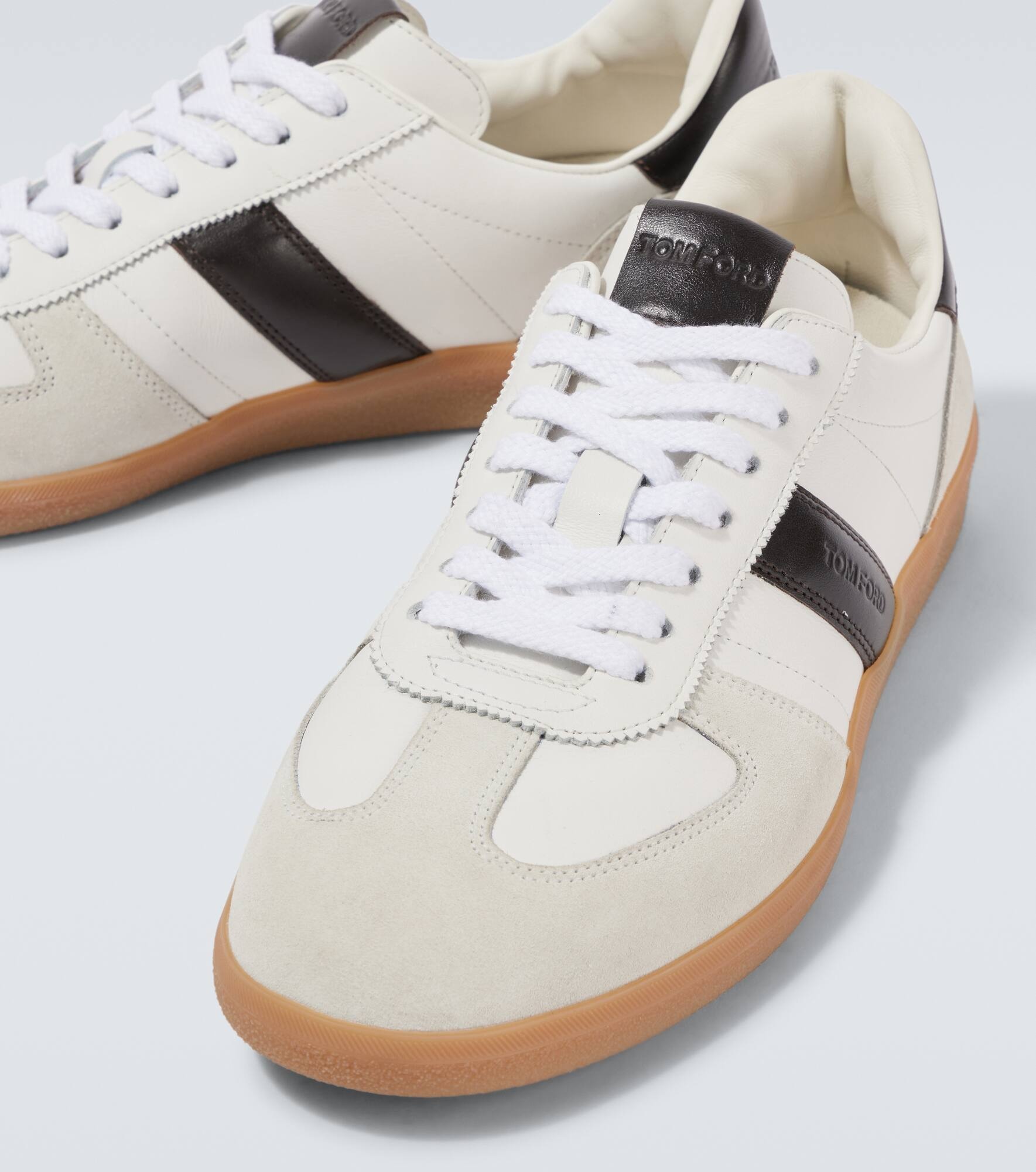 Archer suede-trimmed leather sneakers - 3
