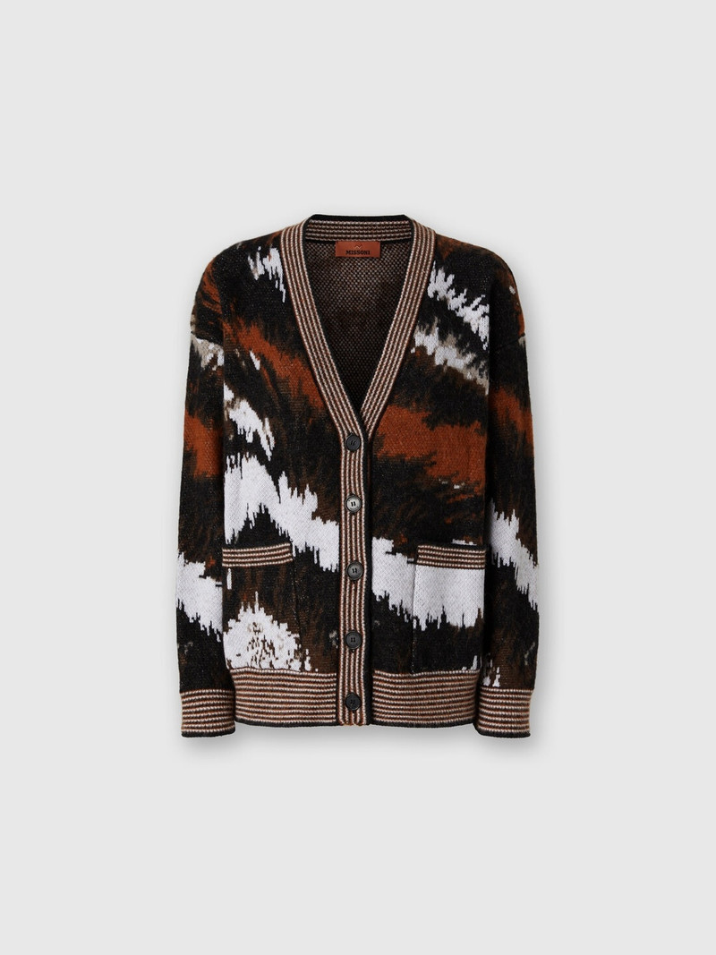 Oversized Cardigan in Tiger Pattern Knit 1