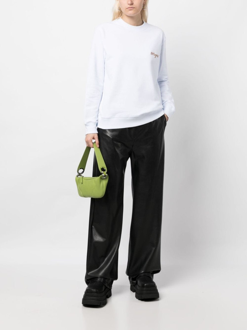 MSGM logo-embroidery cotton sweatshirt outlook