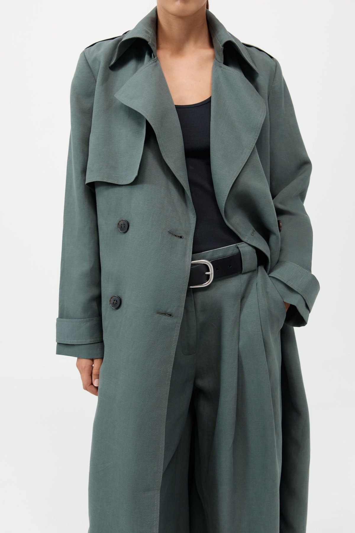 Soft Tailored Trench - Balsam Green - 6