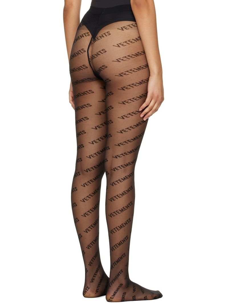 Black Wolford Edition Monogram Logo Tights 3