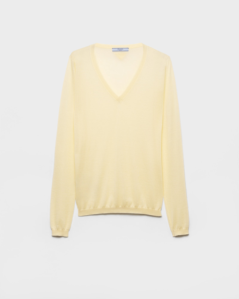 Cashmere and silk V-neck sweater 1