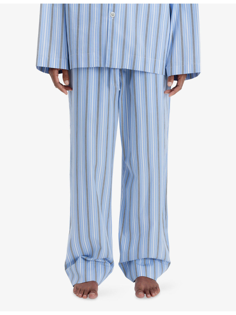 TEKLA Striped Cotton-Poplin Pyjama Bottoms outlook