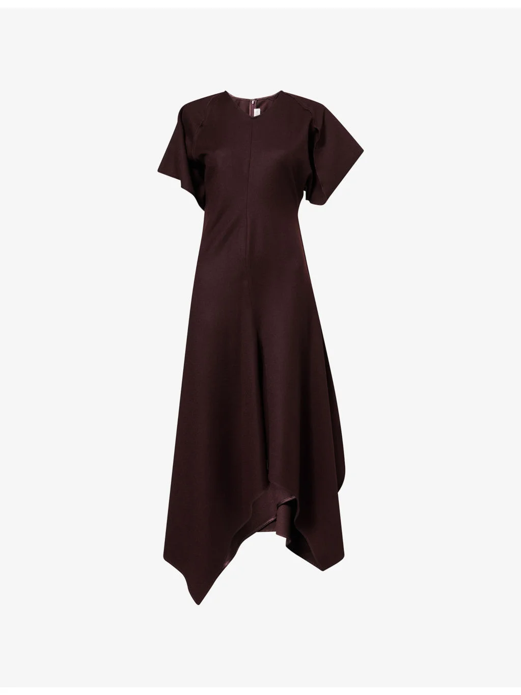 V-Neck Panelled Wool Midi Dress - 1