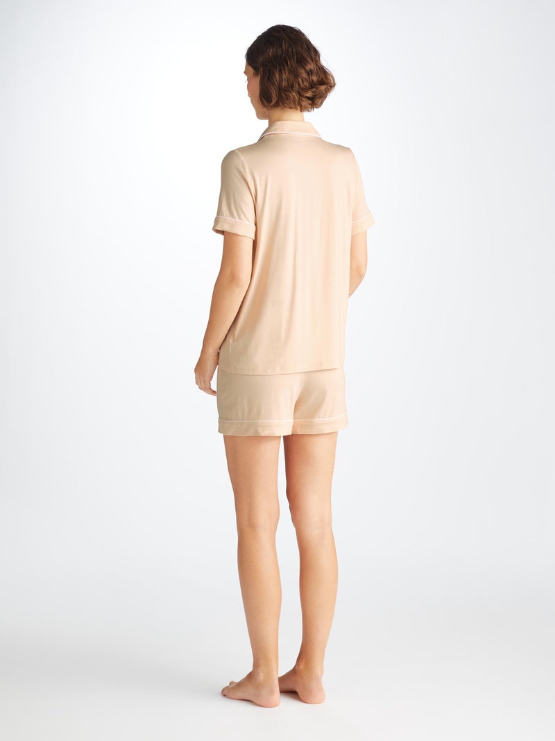 Women's Short Pajamas Lara Micro Modal Stretch Cream - 4